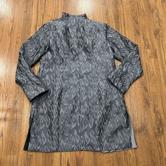 Gump's San Francisco Jacket Womens 6 Open Front Gray Long Line Pockets - Picture 8 of 8